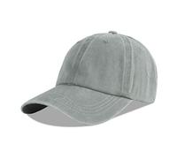 LANGZHEN Unisex Plain Washed Cotone e Denim Baseball cap Regolabile Dad Hat (Grigio Chiaro)