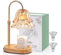 Lanhado Lampada scalda candela a forma di fiore con timer, dimmerabile, lampada elettrica riscaldante, regolabile, per candele in barattolo, regali di compleanno per donne, decorazione per la casa di
