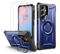 Lanhiem Caso per Samsung S24 FE Magsafe con Supporto Protezione Completa del Corpo a 360°con 2 Vetro Temperato, Militare 14FT Antiurto Resistente, Custodia per Samsung Galaxy S24 FE, Blu