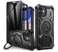 Lanhiem Cover per iPhone 11, 14FT Antiurto, 360° Supporto, Magnetica, Nero