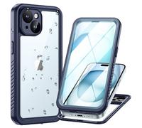 Lanhiem Cover per iPhone 15 Compatibile con MagSafe, Impermeabile Antiurto [Protezione Schermo] IP68 Waterproof 360° Integrata Antipolvere Militare Subacquea Custodia - Titanio blu