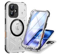 Lanhiem Cover per iPhone 16 Compatibile con Mag-Safe, IP68 Impermeabile Antiurto [Protezione Schermo] Waterproof 360° Integrata Antipolvere Antiscivolo Militare Subacquea Case per iPhone 16, Nero