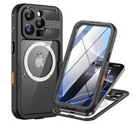 Lanhiem Cover per iPhone 16 Pro Compatibile con MagSafe, Impermeabile Antiurto [Protezione Schermo] IP68 Waterproof 360° Antipolvere Militare Custodia Subacquea Integrata Case per iPhone 16 Pro - Nero