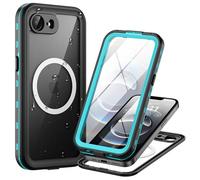 Lanhiem Cover per iPhone 16e Compatibile con MagSafe, Impermeabile Antiurto [Protezione Schermo] IP68 Waterproof 360° Full Body Antipolvere Militare Subacquea Integrata Custodia per iPhone 16e - Blu