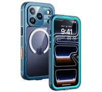 Lanhiem Cover per iPhone 17 Pro Impermeabile - Antiurto [Compatibile con MagSafe] Infrangibile 360 Subacquea Integrata IP68 Waterproof Chantier Antipolvere per iPhone 17 Pro,Blu