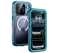 Lanhiem Cover per iPhone 17 Pro Max Compatibile con MagSafe, Impermeabile Antiurto [Protezione Schermo] IP68 Waterproof 360° Integrata Antipolvere Militare Subacquea Case per iPhone 17 Pro Max, Blu