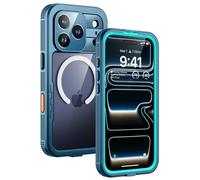 Lanhiem Cover per iPhone 17 Pro Max Compatibile con MagSafe, Impermeabile Antiurto [Protezione Schermo] IP68 Waterproof 360° Integrata Antipolvere Militare Subacquea Case per iPhone 17 Pro Max - Blu