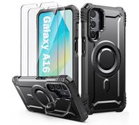 Lanhiem Cover per Samsung A16 5G / 4G Magsafe con Supporto Protezione Completa del Corpo a 360°con 2 Vetro Temperato, Militare 14FT Antiurto Resistente, Custodia per Samsung Galaxy A16 5G / 4G, Nero