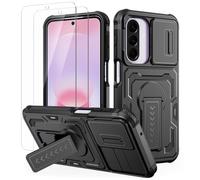 Lanhiem Cover per Samsung A27 5G con Pellicola Vetro Temperato*2, Nero