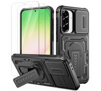 Lanhiem Cover per Samsung A56 5G/A36 5G/A37 5G con Vetro Temperato*2, Nero