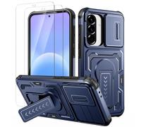 Lanhiem Cover per Samsung A57 5G con Pellicola Vetro Temperato*2, Blu