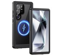 Lanhiem Cover Per Samsung S24 Ultra 5G Impermeabile,IP68 Waterproof e 360 Gradi Protezione,Compatibile con MagSafe,Custodia Subacquea Antiurto Rugged per S24 Ultra 6,8",Nero