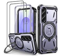 Lanhiem Cover per Samsung S25, 14FT Antiurto, 360° Supporto, Viola