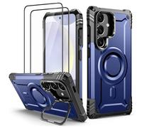 Lanhiem Cover per Samsung S25 / S24 5G Magsafe con Supporto Protezione Completa del Corpo a 360°con 2 Vetro Temperato, Militare 14FT Antiurto Resistente, Custodia per Samsung Galaxy S24 / S25, Blu