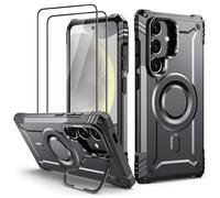 Lanhiem Cover per Samsung S25 / S24 5G Magsafe con Supporto Protezione Completa del Corpo a 360°con 2 Vetro Temperato, Militare 14FT Antiurto Resistente, Custodia per Samsung Galaxy S24 / S25, Grigio