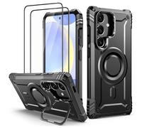 Lanhiem Cover per Samsung S25 / S24 5G Magsafe con Supporto Protezione Completa del Corpo a 360°con 2 Vetro Temperato, Militare 14FT Antiurto Resistente, Custodia per Samsung Galaxy S24 / S25, Nero