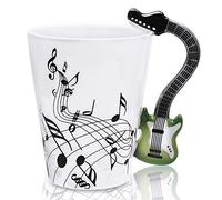 Lanhong - 400 ml Musical notes design Guitar mug drink tea musica tazza da caffè latte ceramica Cup Gift for Friend (verde)