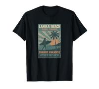 Lanikai - Camicia da spiaggia Sunrise Paradise Surfer Oahu Hawaii Maglietta