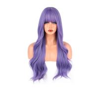 L'animazione dei capelli lunghi evidenzia il copricapo delle parrucche di seta ad alta temperatura dei capelli ricci lunghi della grande onda viola