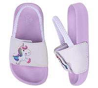 Lanivic Sandali Estive Ragazze Pantofole da Piscina Banda Elastica Antiscivolo Bambini Ciabatte da Spiaggia ada Interno E da Esterno Unicorno Viola 22 EU