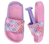 Lanivic Sandali Estive Ragazze Pantofole da Piscina Banda Elastica Antiscivolo Bambini Ciabatte da Spiaggia ada Interno E da Esterno Squame Rosa 24 EU