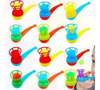 lankai 12 Pezzi Tubo Di Soffiaggio Galleggiante, Bambini Che Soffia Palla Giocattolo, Set Di Palline Di Pipa Soffiaggio, Giocattolo Divertente Per Soffiare Palline, (Colore casuale)