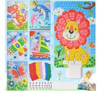 lankai 6 Pezzi Kit Di Pittura Adesiva A Mosaico, Kit Artigianale Adesivi Mosaico Fai-Da-Te, Mosaici Adesivi Bambini, Mosaico Adesivo Arte Appiccicoso, Per Formazione Sul Disegno, Con Accessori(6 Tema)