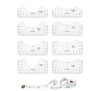 Lanko 9 pezzi guida righello per t-shirt per allineamento in vinile, righelli per magliette per il centro disegni, modello di misurazione in PVC, forniture per cucire