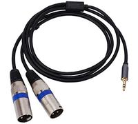 Lanko Cavo Audio Multifunzione Jack Maschio da 3,5/6,35 Mm un Connettore Maschio XLR Doppio Cavo Estensione XLR 6,35/3,5 Mm 3 Metro