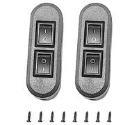 Lanko Interruttore a filo incorporato, interruttore duplex nero, interruttore a bilanciere dritto, adatto per lampada da scrivania a doppio controllo