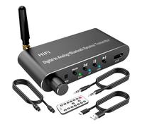 Lanko Ricetrasmettitore Bluetooth 5.1 Convertitore Audio Digitale-Analogico Coassiale ad Analogico in Lega di Alluminio Nero per Televisione, Giochi