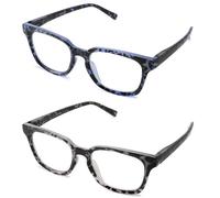 LANLANG Occhiali da lettura per uomo e donna, confezione da 2, Occhiali da computer anti-blu, Occhiali che bloccano la luce blu, 2 colori inclusi 0-3,5 diottrie L-L013, 1,5 diottrie