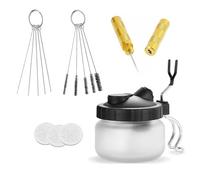 Lanlengtec - Set completo di pulizia per aerografo, composto da 1 vaso di pulizia con supporto