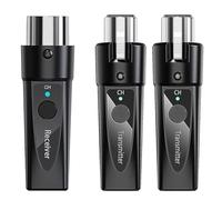 LANLison Sistema microfonico XLR wireless - 2 trasmettitori e 1 ricevitore - Kit microfono wireless a doppio ingresso per microfoni dinamici e a condensatore (Phantom Under 24V) - Bassa latenza