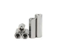 LanMaiXun 2 pezzi M8-1.0×45mm 304 in acciaio inossidabile fine filettato dadino esacciolare, esteso dente fine dadino
