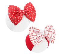 Lanmerry Fiocchi di Natale per ragazze grande fiocco Babbo Natale fascia per bastoncini di zucchero fascia rossa fiocco per neonati fiocchi per capelli per neonati accessori per bambine rosso