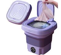 LANMFU Lavatrice Pieghevole, Mini Lavatrice Portatile da 8 Litri, Touch Screen Lavatrice e Asciugatrice a Basso Consumo energetico Lavatrice Pieghevole Automatica per Casa, Affari, Viaggi, Stanza