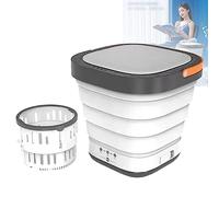 LANMFU Mini lavatrice e asciugatrice pieghevole da 9 litri, lavatrice elettrica automatica con timer portatile, piccola lavatrice, piccoli elettrodomestici con disidratazione, viaggi domestici a