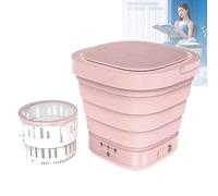 LANMFU Mini lavatrice e asciugatrice pieghevole da 9 litri, lavatrice elettrica automatica con timer portatile, piccolo timer, piccoli elettrodomestici con disidratazione, viaggi domestici a risparmio