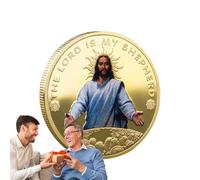 Lanmijia Moneta di Cristo Gesù, Moneta commemorativa di Gesù,Moneta da Collezione in Metallo Cristo - Artigianato Unico con Monete, Monete d'oro per Forniture da Collezione, Portatili e durevoli