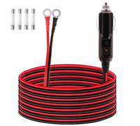 LANMINGLEL accendisigari auto a O Ring Terminal 12V-24V accendisigari auto maschio spina cavo di estensione con 15A Fusibile per auto Inverter Pompa aria Tazza elettrica e fai da te 16AWG 10FT