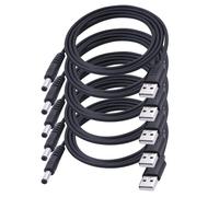 LANMINGLEL Cavo di alimentazione da USB a CC, da USB 2.0 A maschio a DC maschio, 5 Volt, jack per luce LED, altoparlanti, spada laser, router, ventola e altro (5,5 x 2,1 mm)