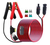 LANMINGLEL Cavo di collegamento a batteria a pannello solare con interruttore, 14 AWG 12 V-24 V batteria Alligator Clip a cavo di collegamento solare con fusibile da 20 A, per auto, inverter, 3 m
