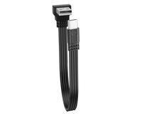 LANMINGLEL Cavo USB 2.0 corto piatto a 90 gradi da maschio a tipo C, cavo dati piatto morbido 480 Mbps, per telefoni, tablet, computer portatili, 30 cm (angolo verso il basso)