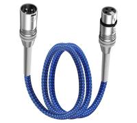 LANMINGLEL Cavo XLR, Cavo per microfono XLR a 3 Pin, Cavo XLR con connettore a molla metallica su spina, per registrazioni in studio, mixer audio, illuminazione da palco, blu (1M)