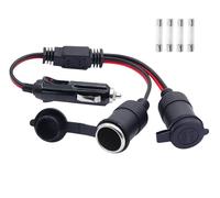 LANMINGLEL Dual Cigarette Lighter Plug Splitter 12V/24V 1 a 2 Adattatore splitter accendisigari per auto 2 vie Accendisigari maschio a femmina con cavo di estensione da 20A per pompa pneumatica, aria