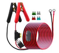 LANMINGLEL Morsetto per alligatore a batteria a cavo terminale O-ring con interruttore, 14 AWG 12 V-24 V morsetti a batteria booster con fusibile da 20 A, per auto, tosaerba, inverter, 3 m