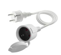 LANMINGLEL - Prolunga Schuko corta, bianco, cavo di alimentazione Schuko, prolunga per prese di corrente, 3x1,5 mm², 16A, 250V, IP44 per casa, ufficio, esterno (Bianco-Diretto, 1,5M)