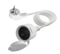 LANMINGLEL Schuko Cavo di prolunga Corto, Bianco Cavo di prolunga Schuko AC, Prolunga per presa di corrente, 3x1,5 mm² 16A 250V IP44 Per casa, ufficio, esterno (Bianco-90 gradi, 3M)