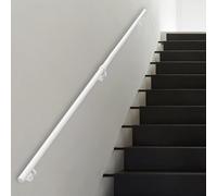 Lanmmraifc Corrimano per Scale da 1, 2, 3, 4, 5, 6 Metri, corrimano per Scale in Metallo Bianco, ringhiera, Tubo Tondo, Barra di Sicurezza Antiscivolo per Interni ed Esterni(80cm)